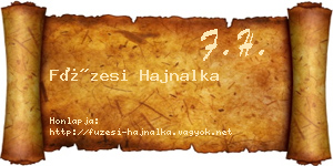 Füzesi Hajnalka névjegykártya