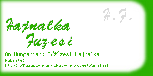 hajnalka fuzesi business card